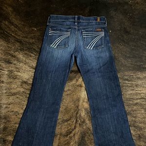 7FAMK Dojo trouser medium wash 
Size 25 (15 inch waist laying flat)
29.5 inseam